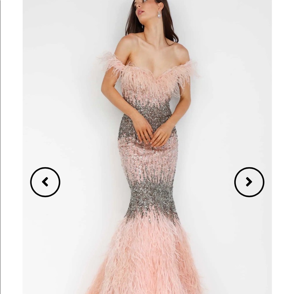 Terani couture Ostrich feather dress size 14